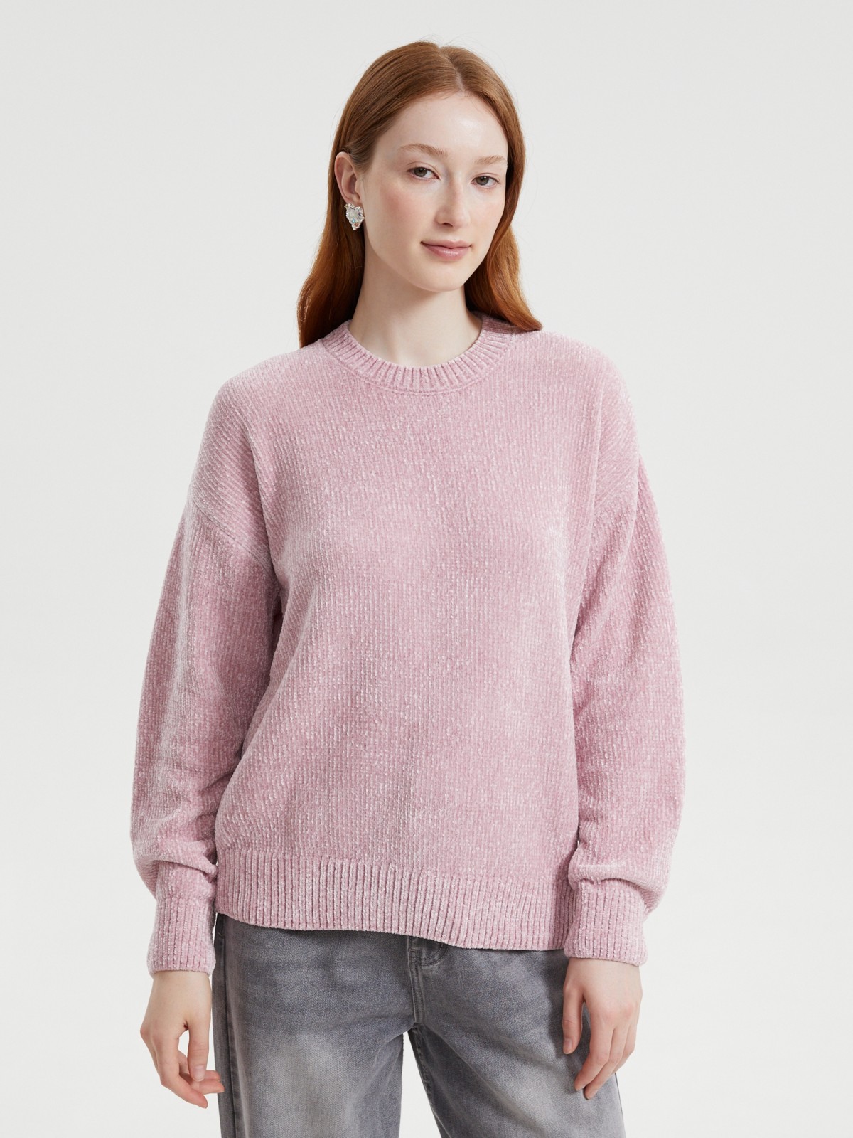 Вязаный бархатистый джемпер