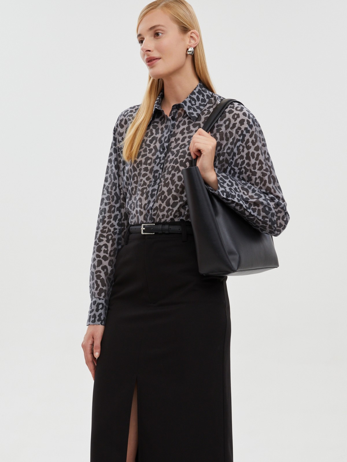 Леопардовая рубашка из органзы
