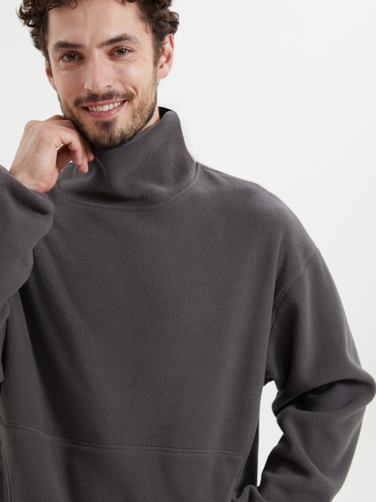 Утеплённый худи из флиса с капюшоном