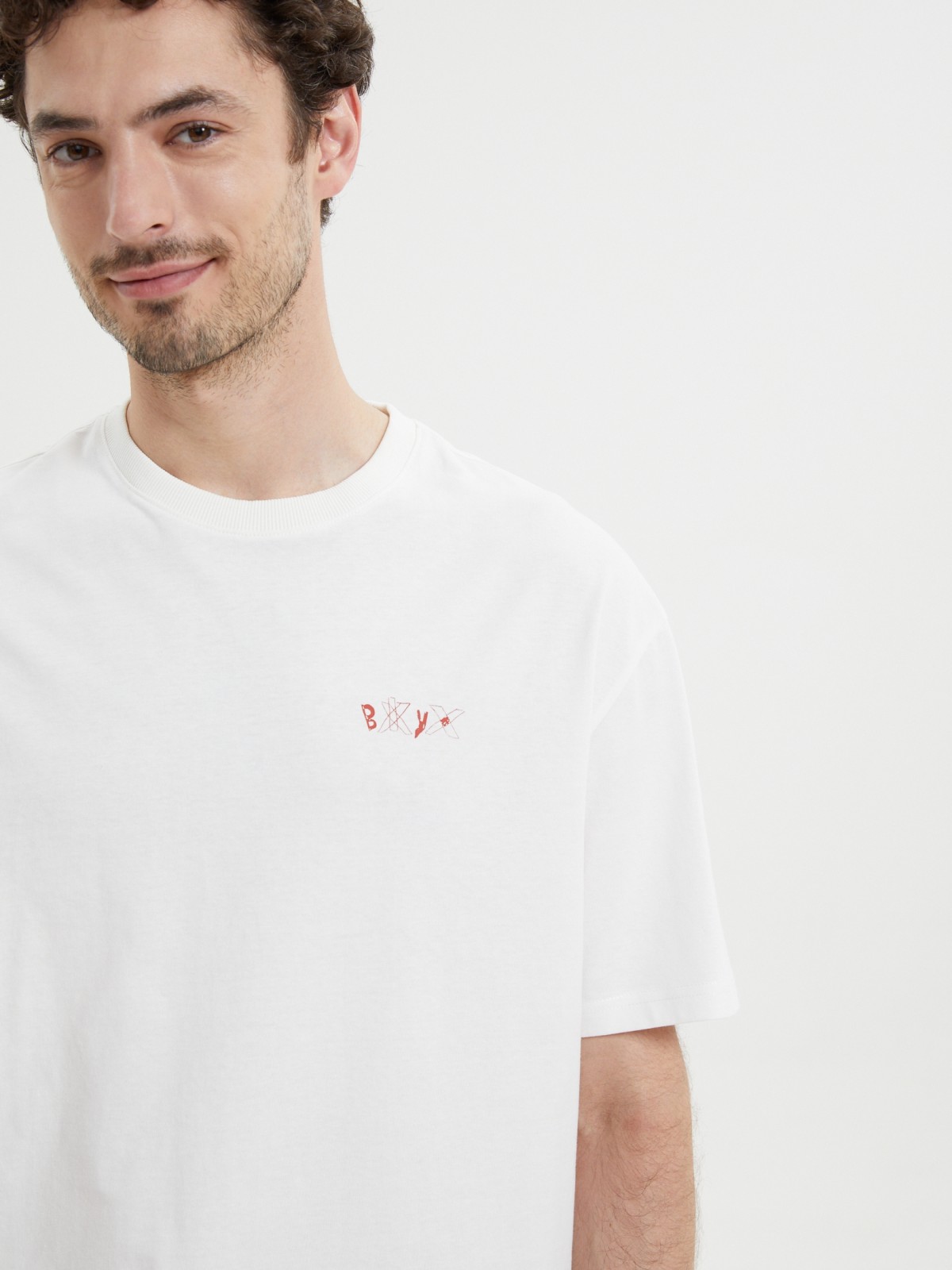 Новогодняя футболка из хлопка с принтом