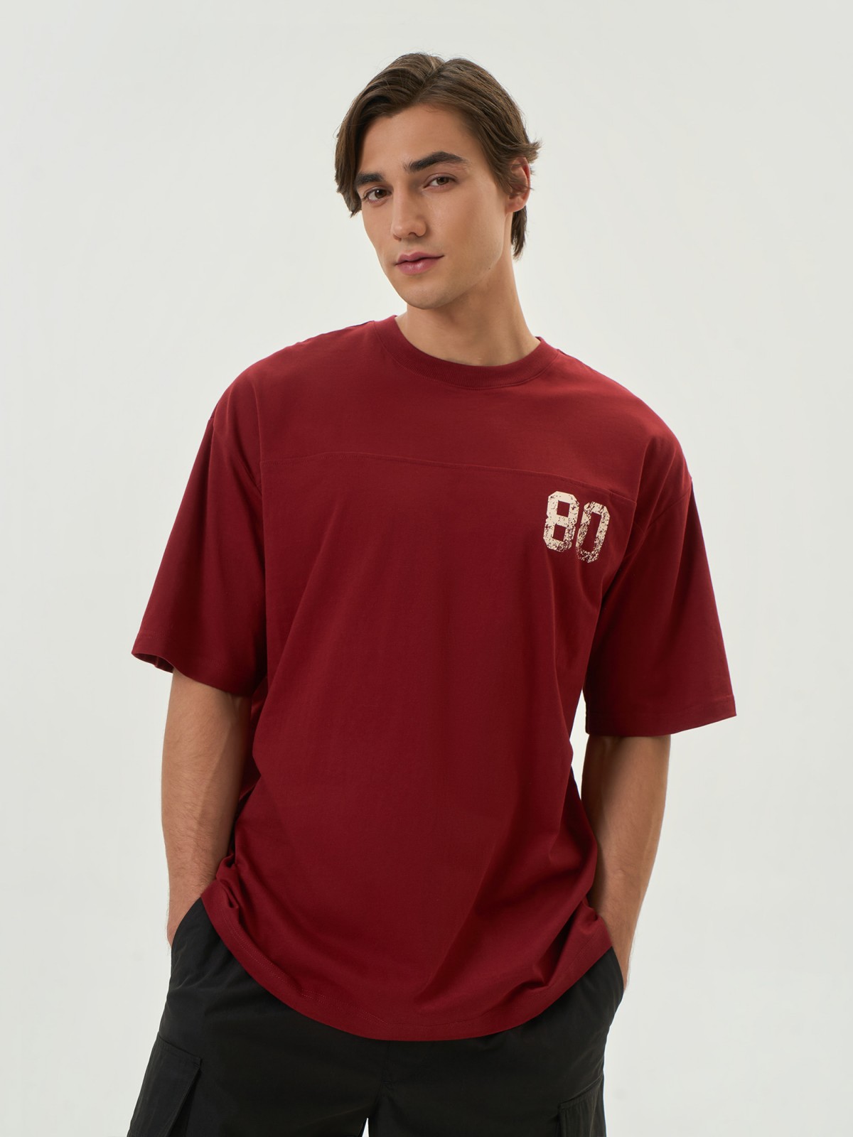 Футболка оверсайз из хлопка с принтом