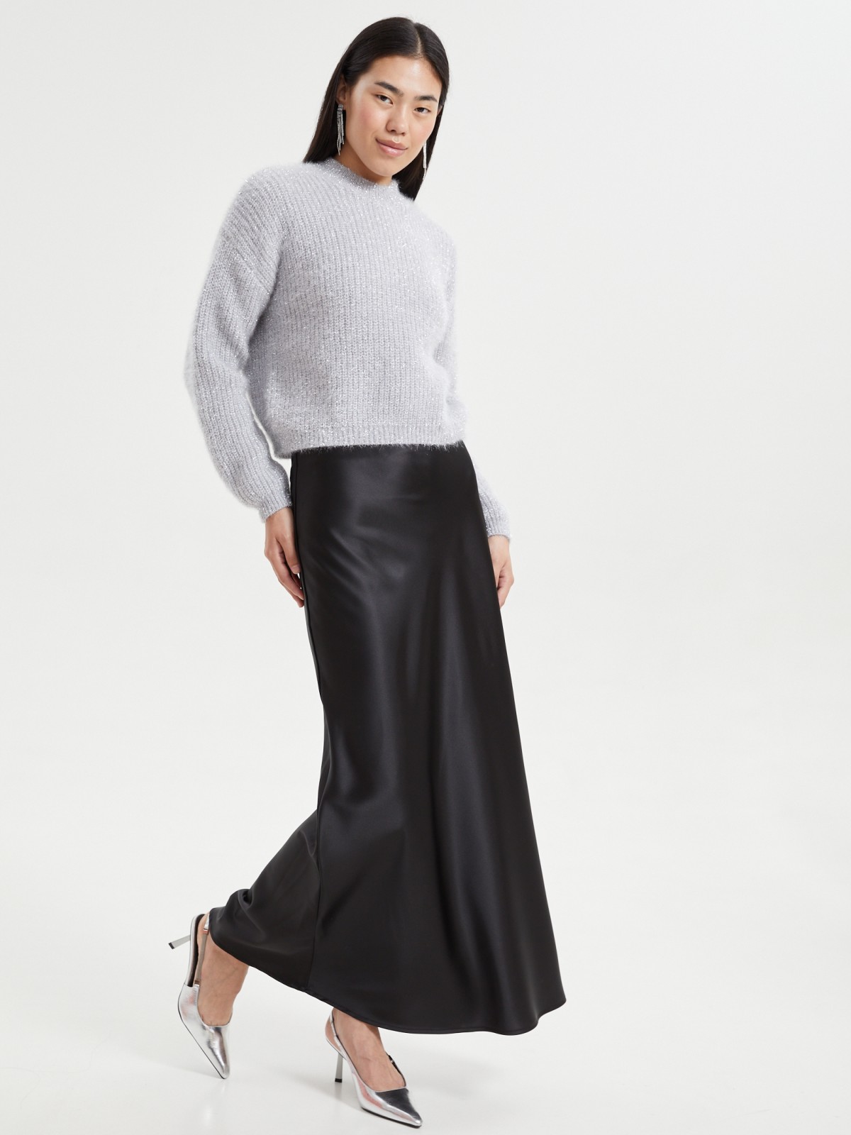 Вязаный джемпер с люрексом