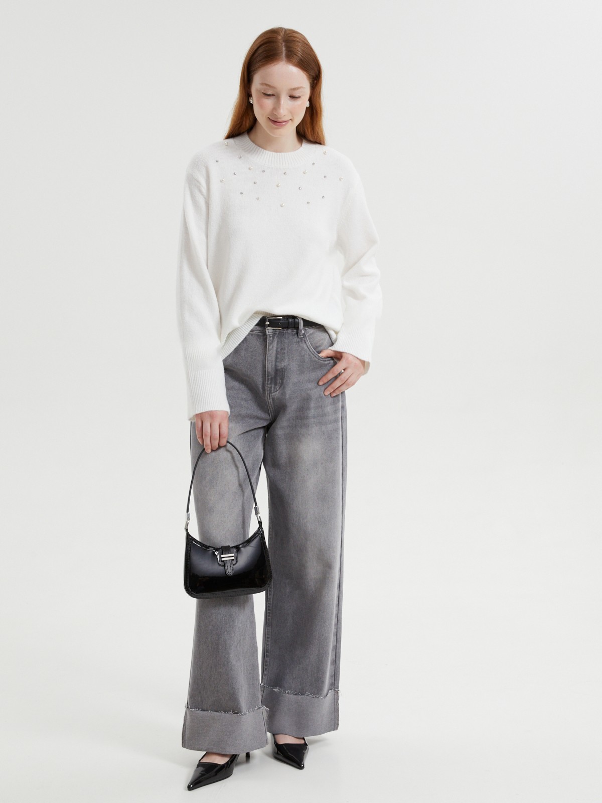 Вязаный джемпер с шерстью и декором