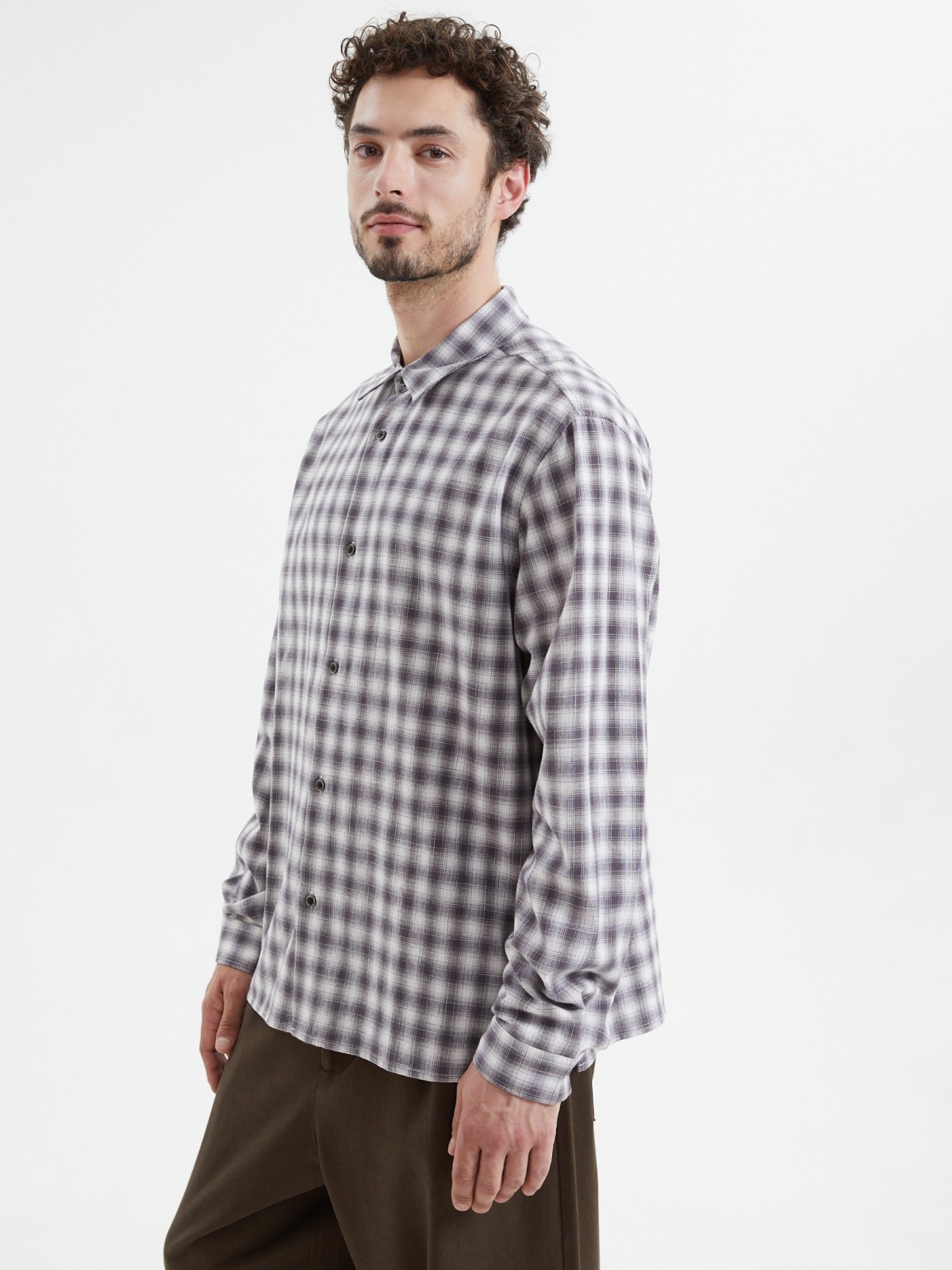 Рубашка из хлопка с узором в клетку