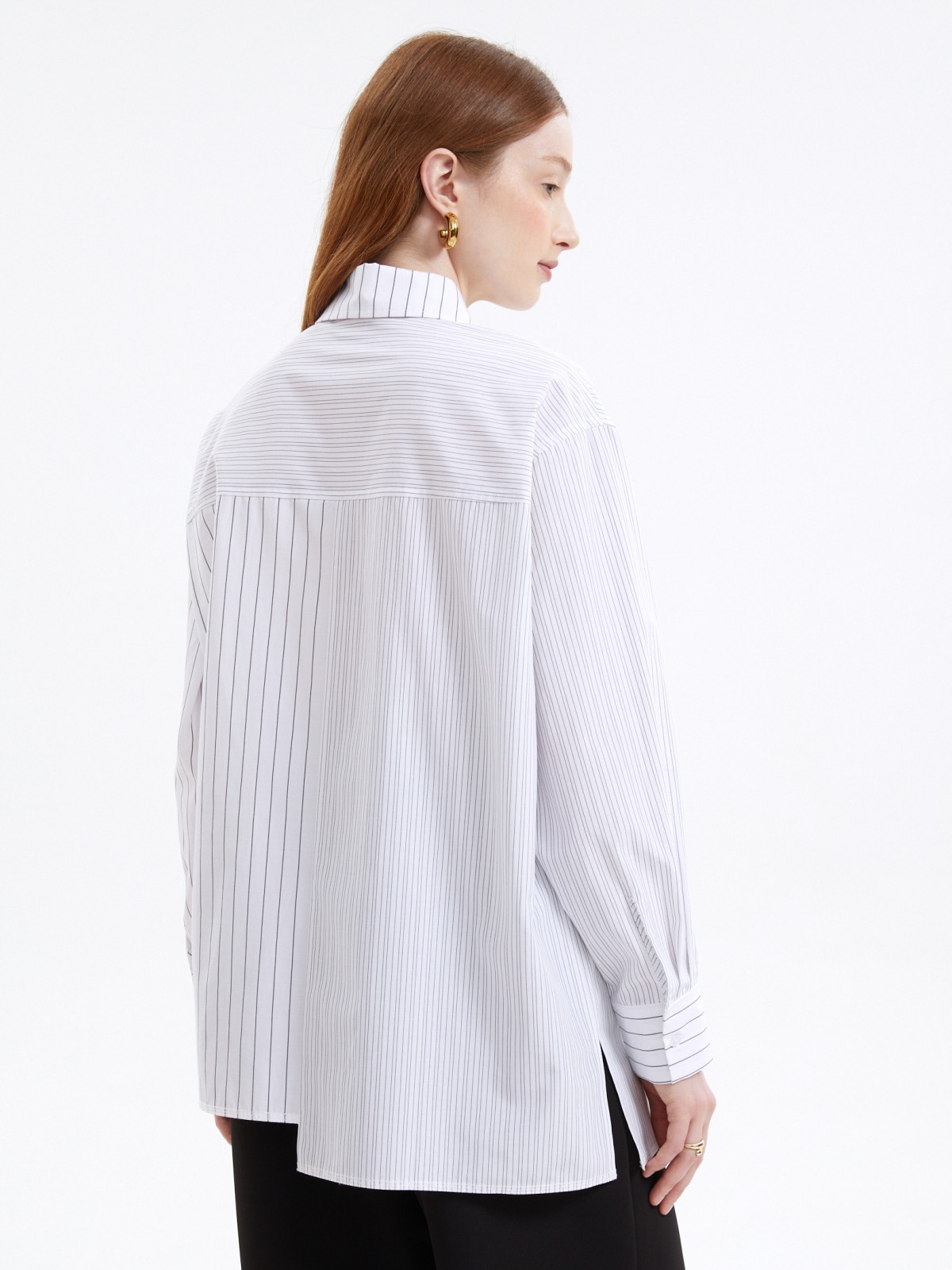 Ассиметричная рубашка с узором в полоску