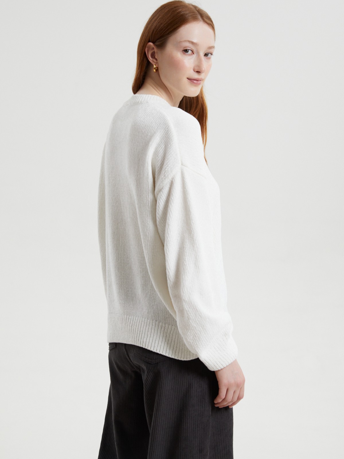 Вязаный бархатистый джемпер