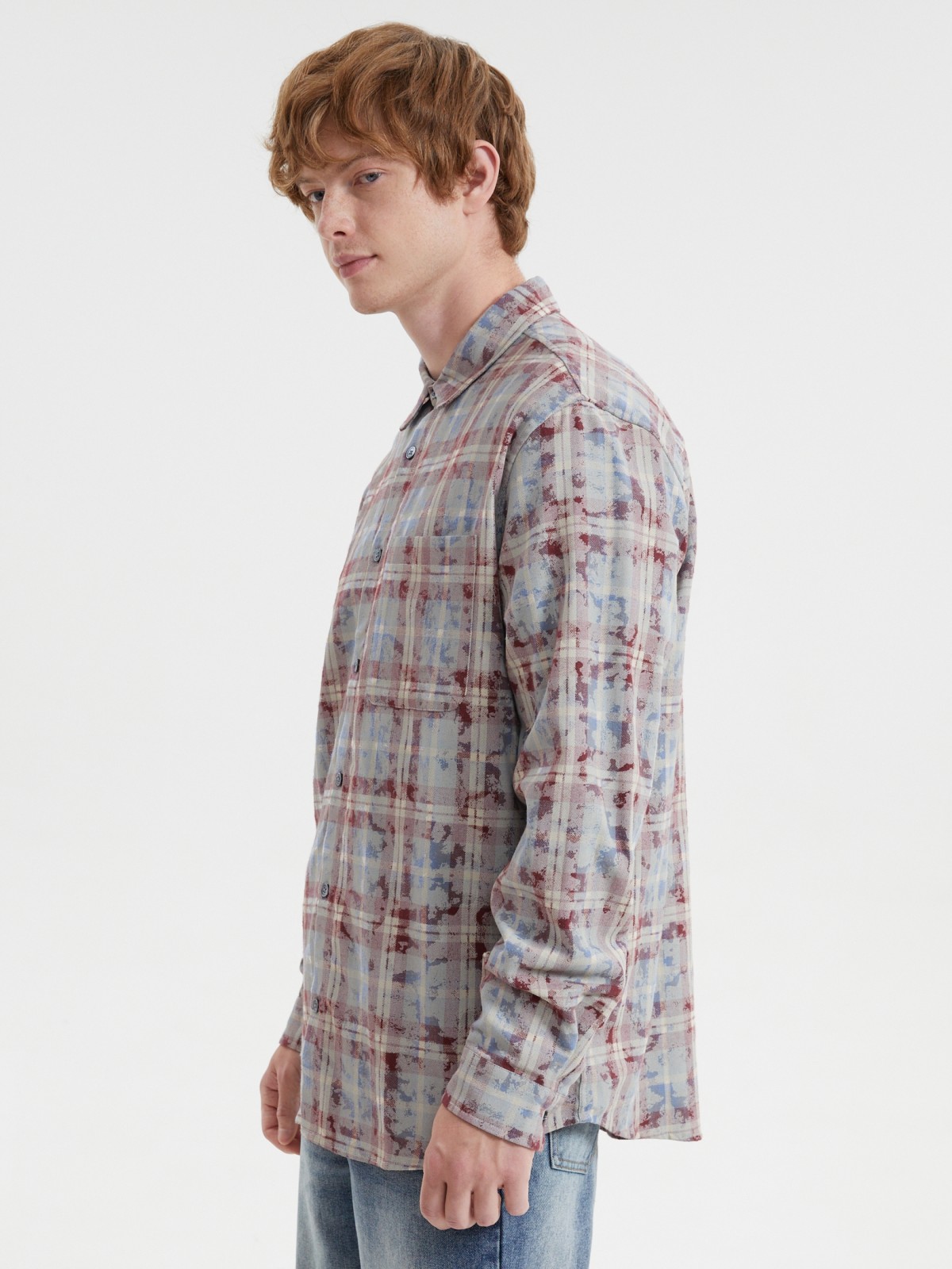 Рубашка из хлопка с узором в клетку