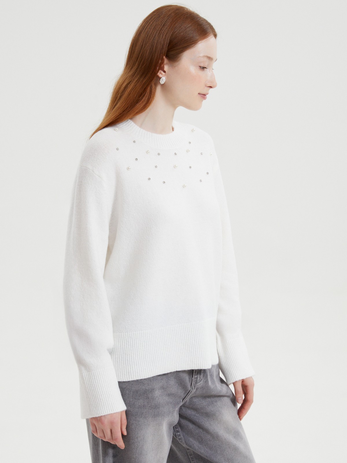 Вязаный джемпер с шерстью и декором