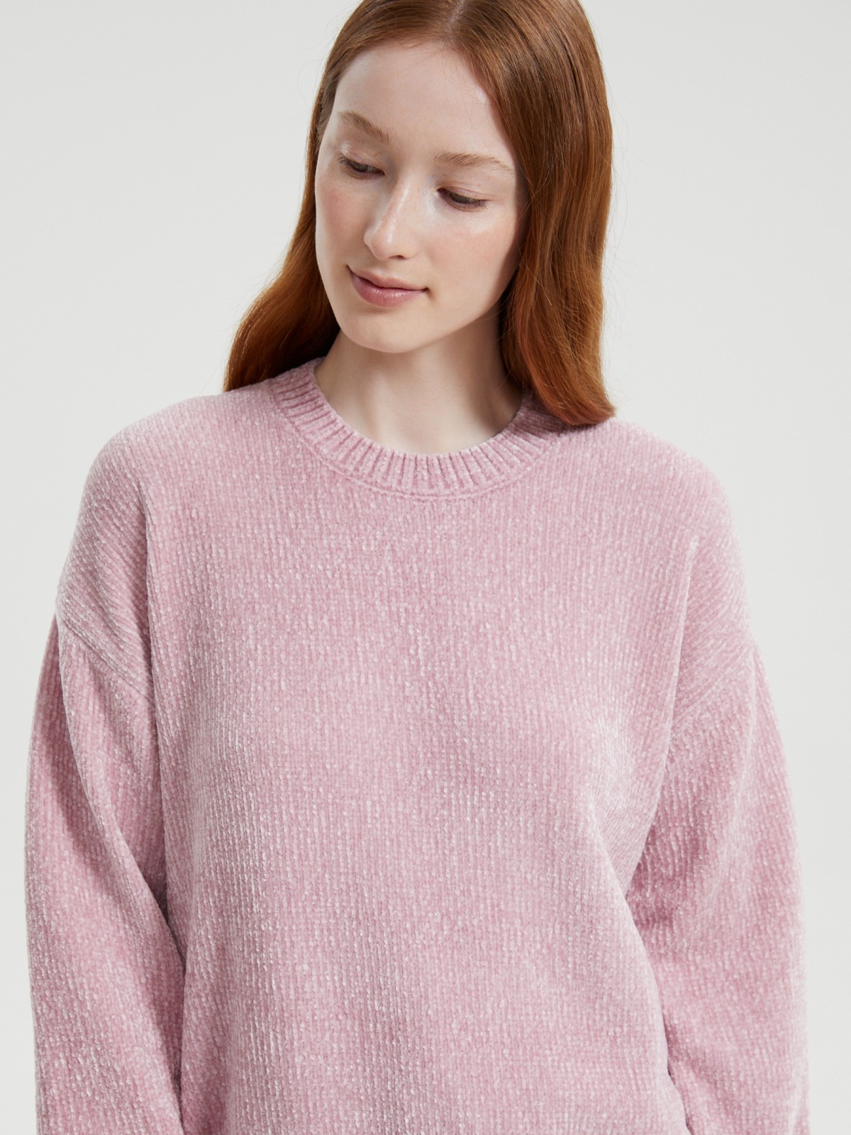 Вязаный бархатистый джемпер