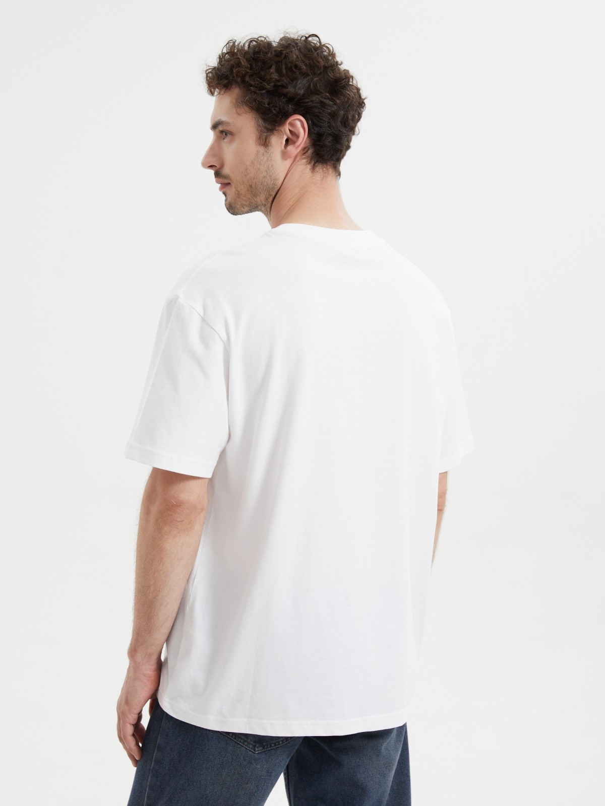 Новогодняя футболка из хлопка с принтом