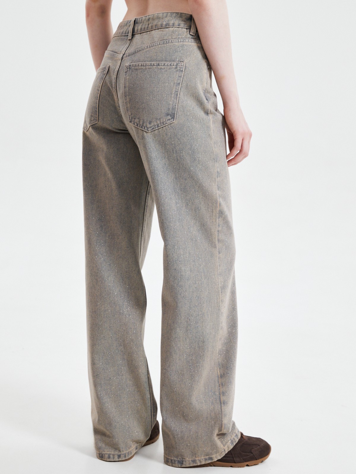 Джинсы прямого силуэта с блёстками