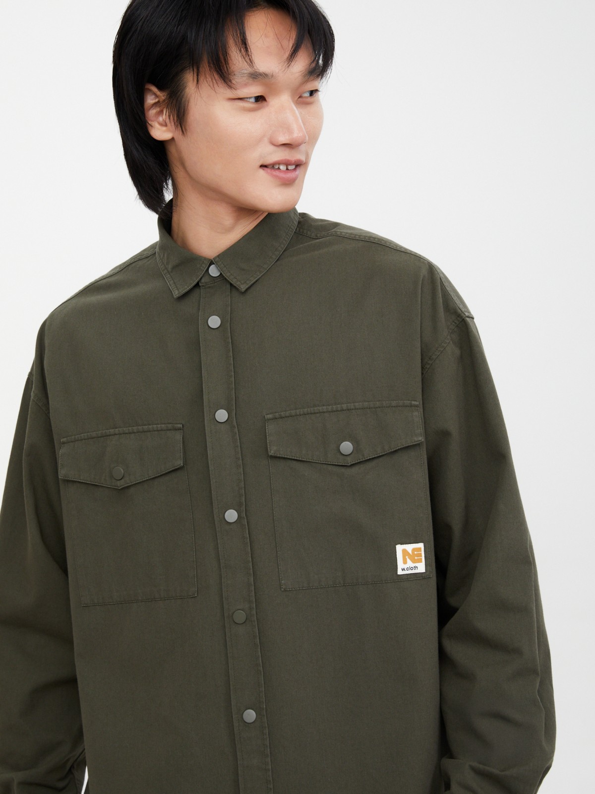 Куртка-рубашка из хлопка с карманами