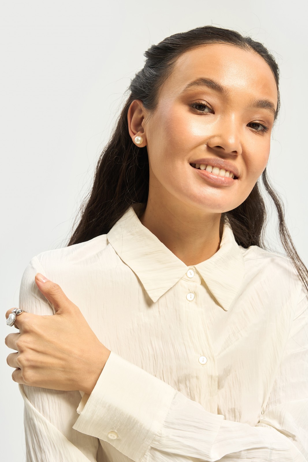 Рубашка с длинным рукавом и поясом