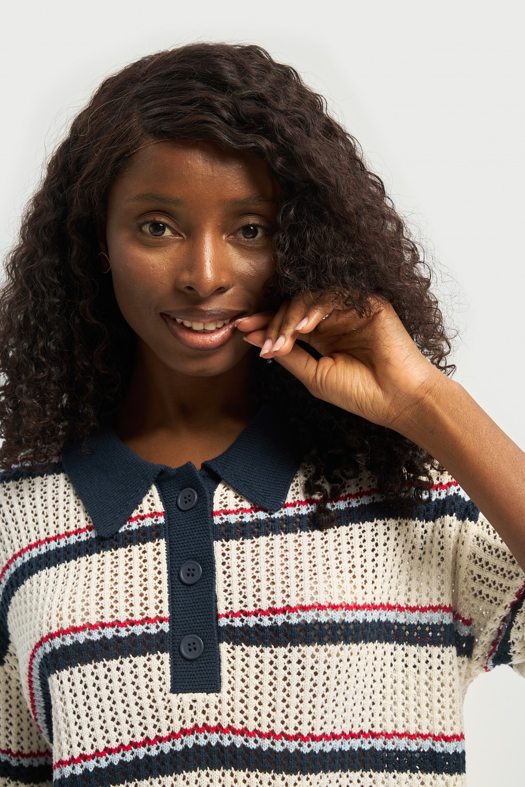 Вязаный джемпер с воротником поло