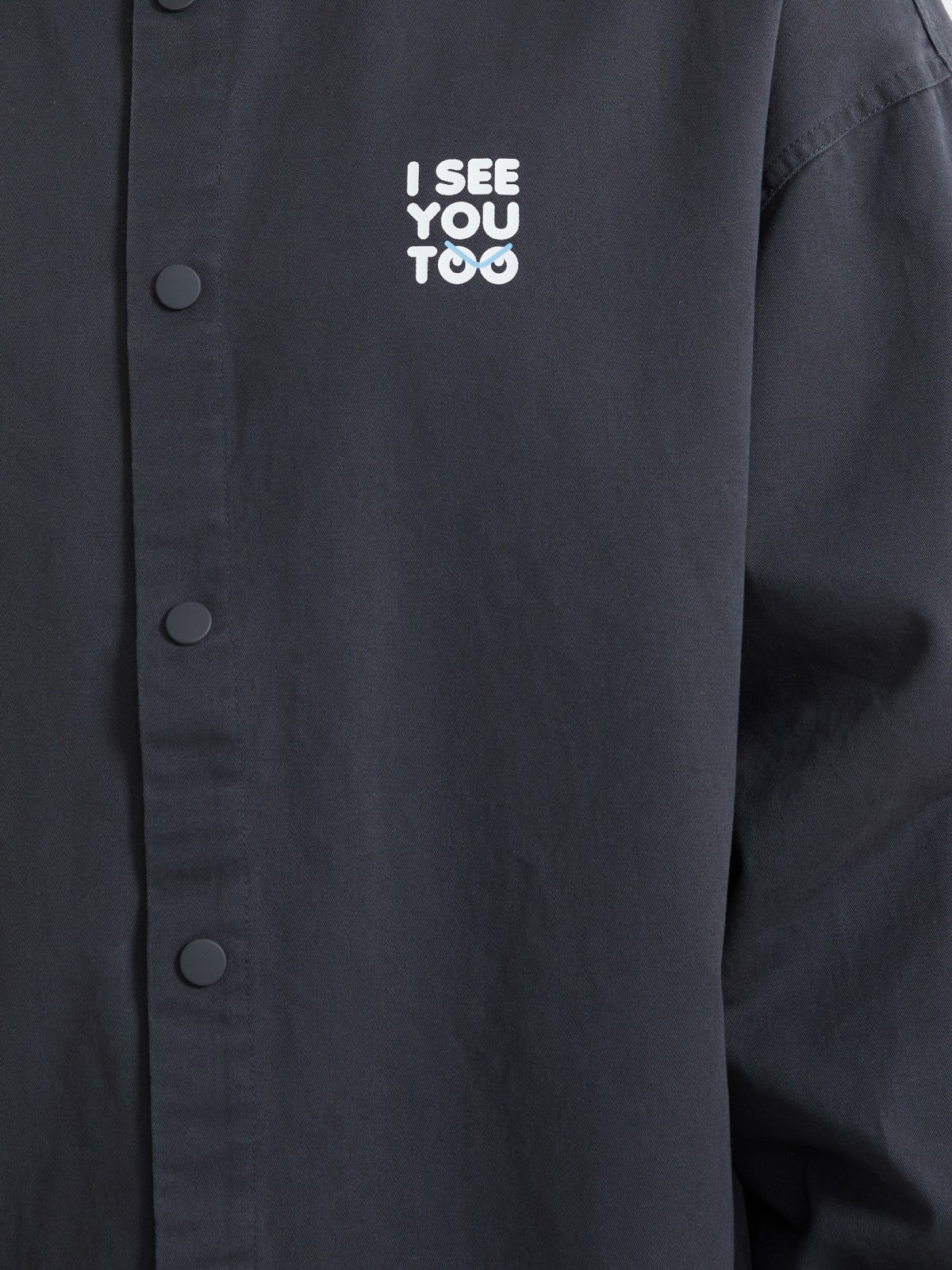 Куртка-рубашка из хлопка с принтом