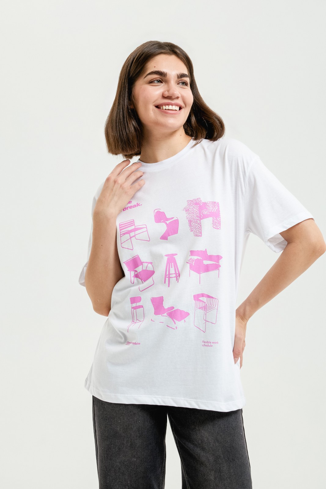 Футболка оверсайз из хлопка с принтом