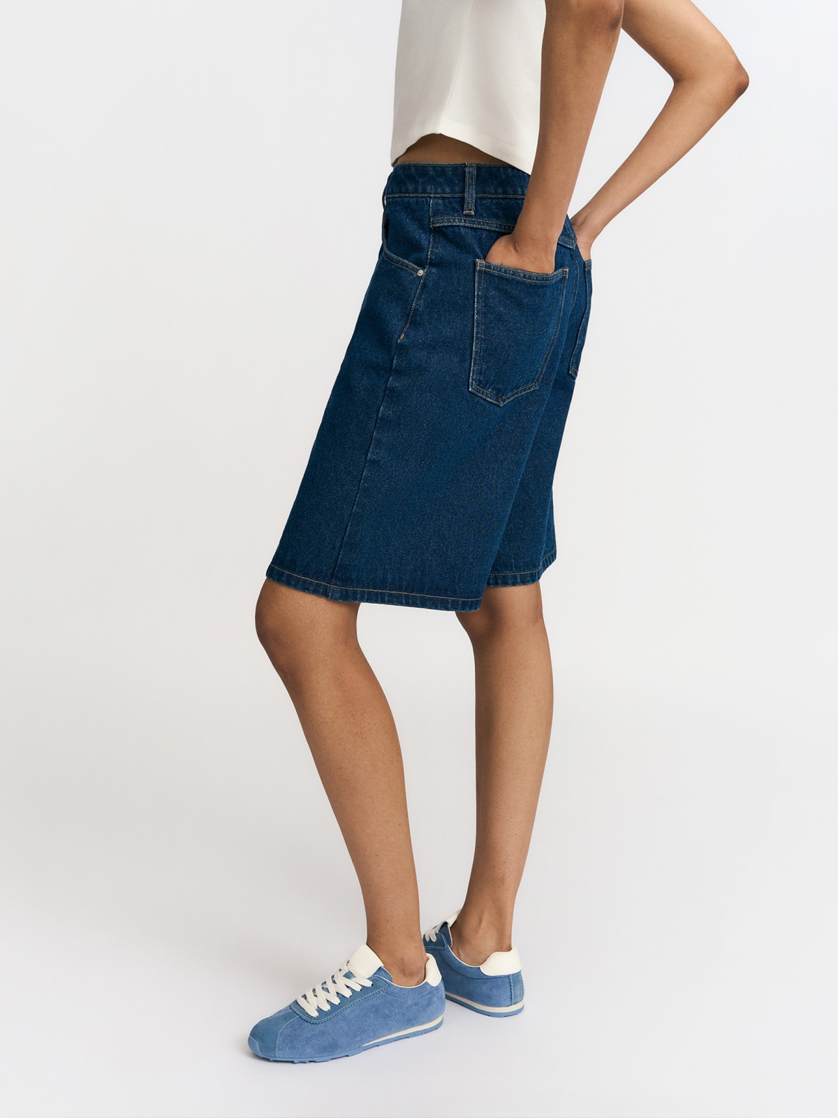 Брюки джинсовые короткие