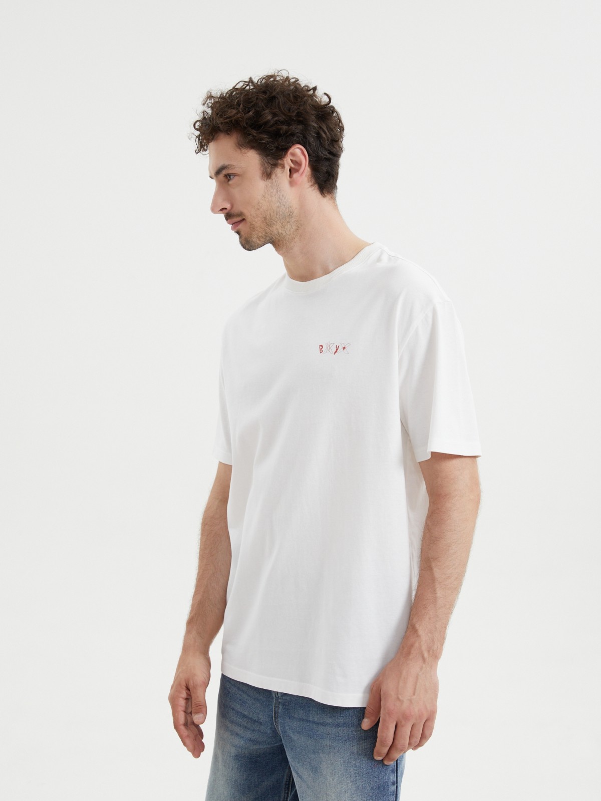 Новогодняя футболка из хлопка с принтом