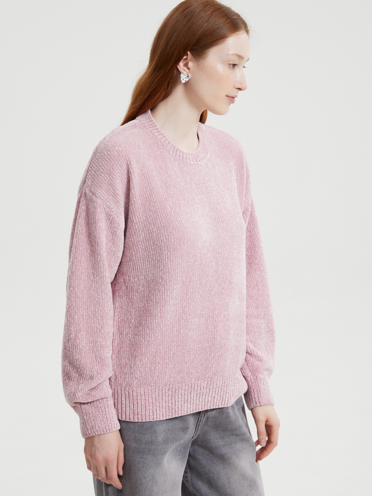 Вязаный бархатистый джемпер