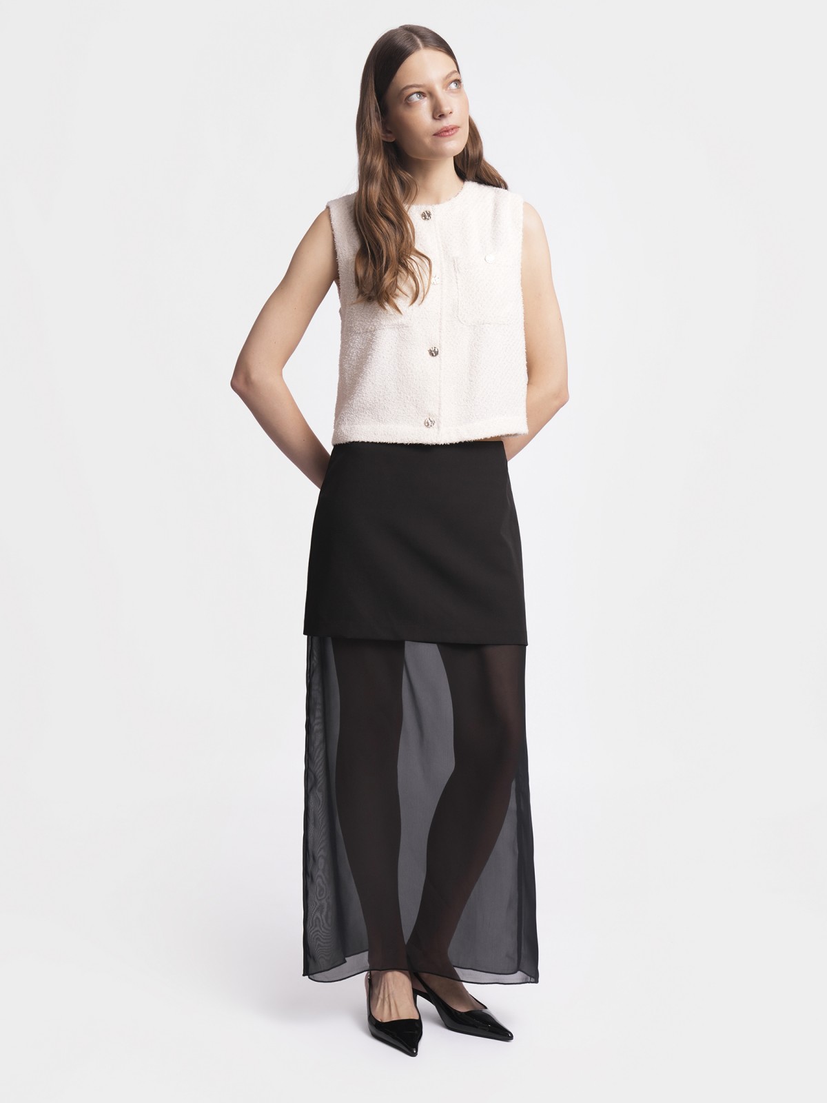 Юбка макси из шифона