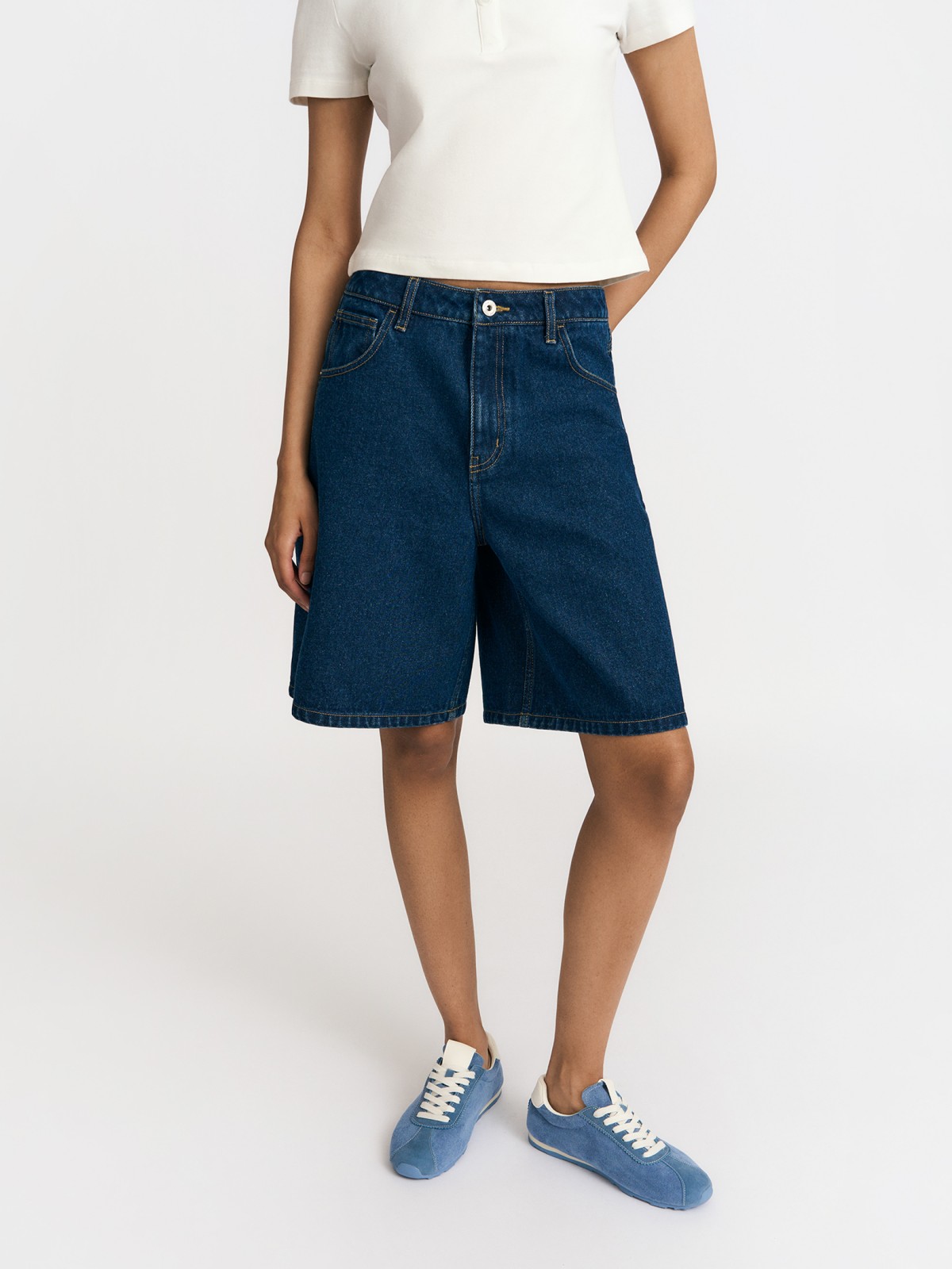 Брюки джинсовые короткие