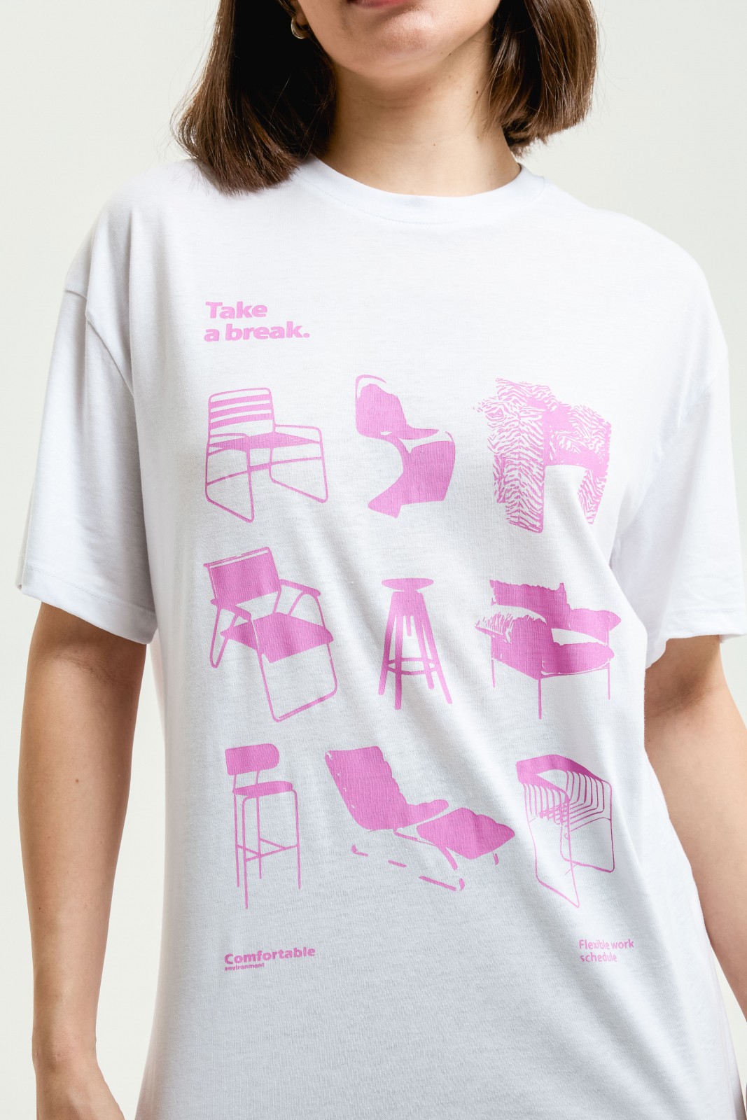 Футболка оверсайз из хлопка с принтом