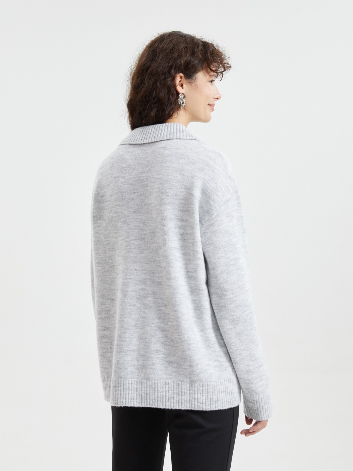 Вязаный джемпер с воротником поло