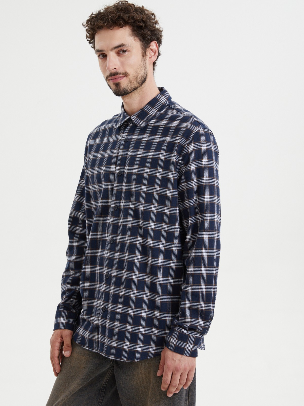 Рубашка из хлопка с узором в клетку