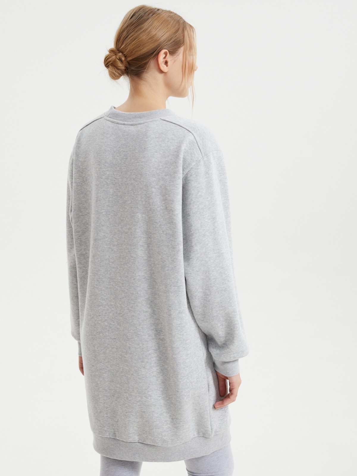 Утеплённое трикотажное платье-свитшот