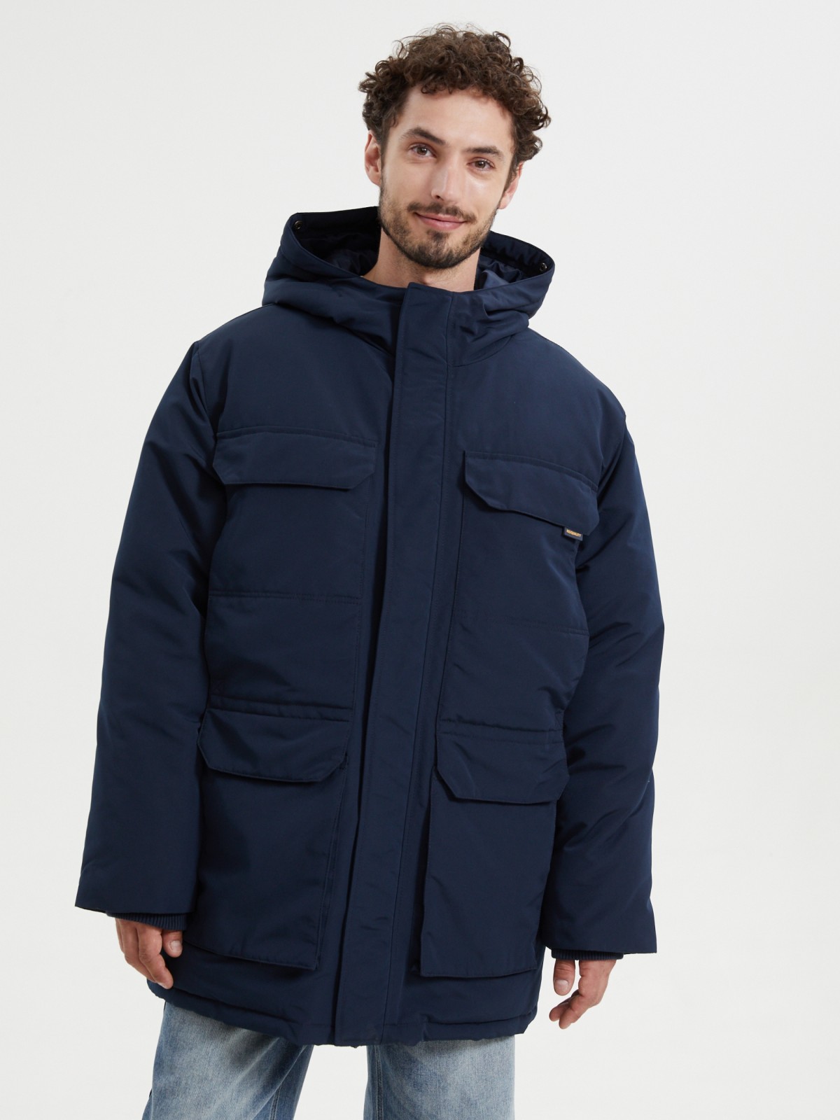 Тёплая куртка на молнии с капюшоном