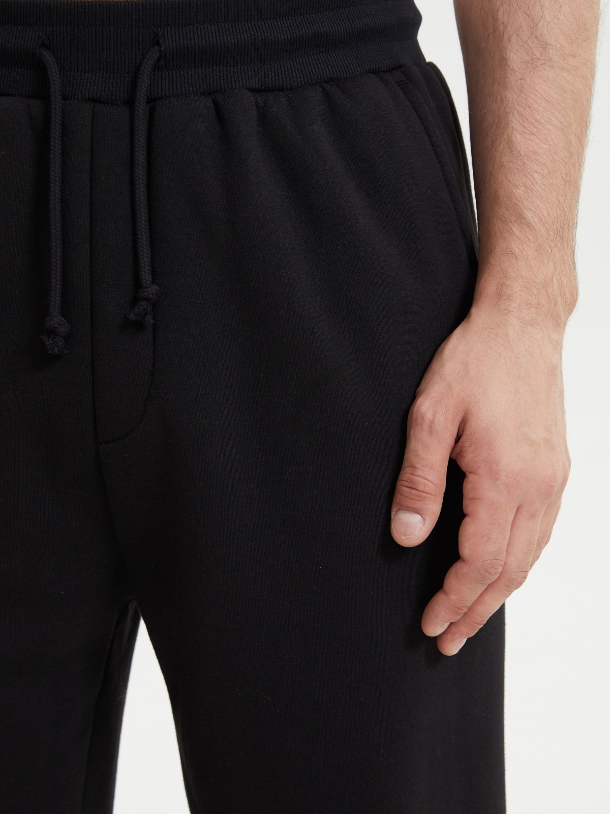 Тёплые трикотажные брюки-джоггеры с экомехом