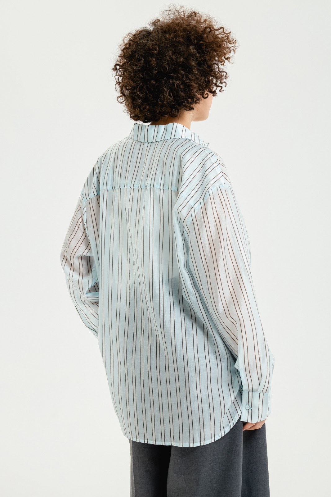 Рубашка из шифона в полоску