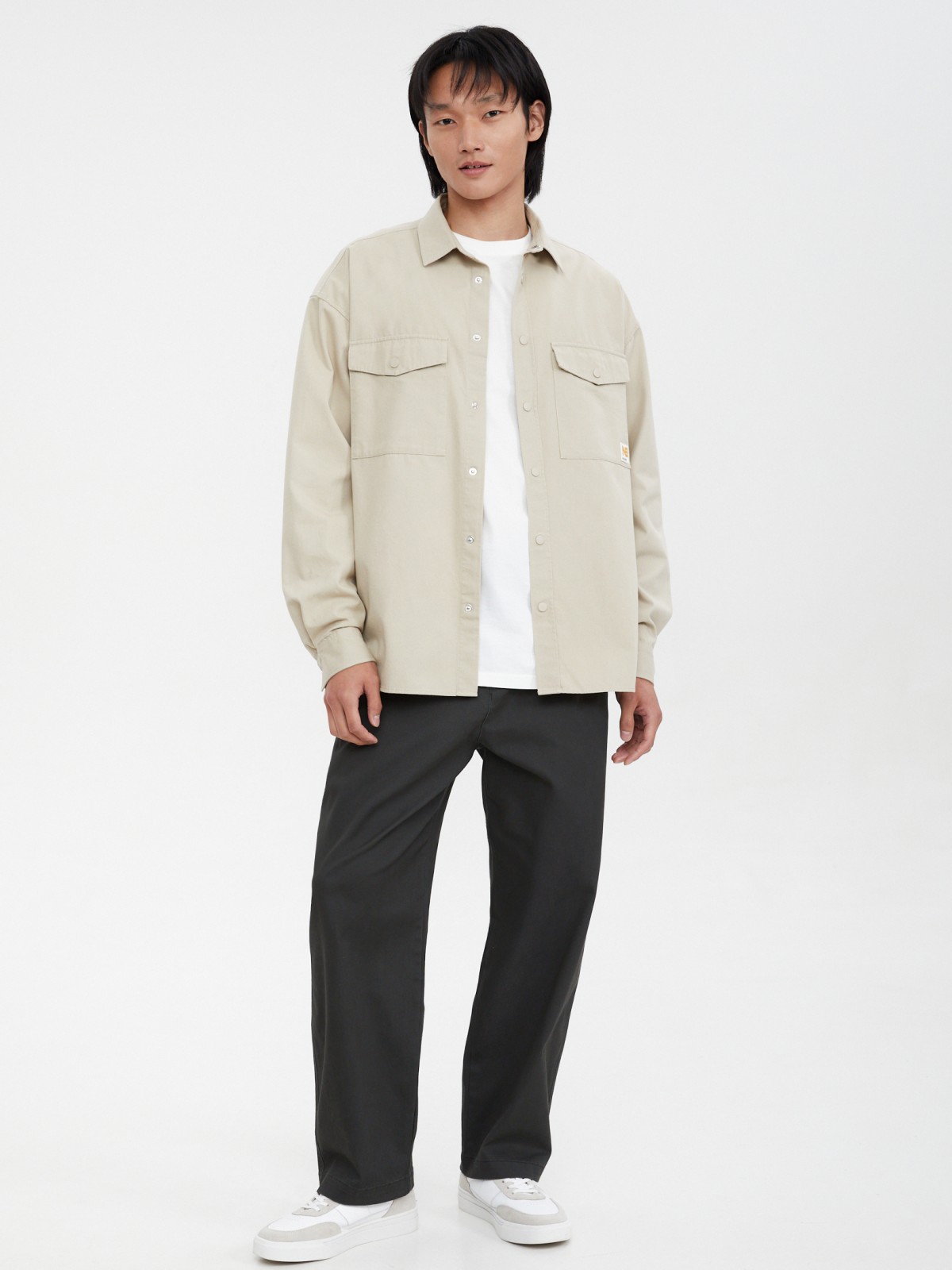 Куртка-рубашка из хлопка с карманами