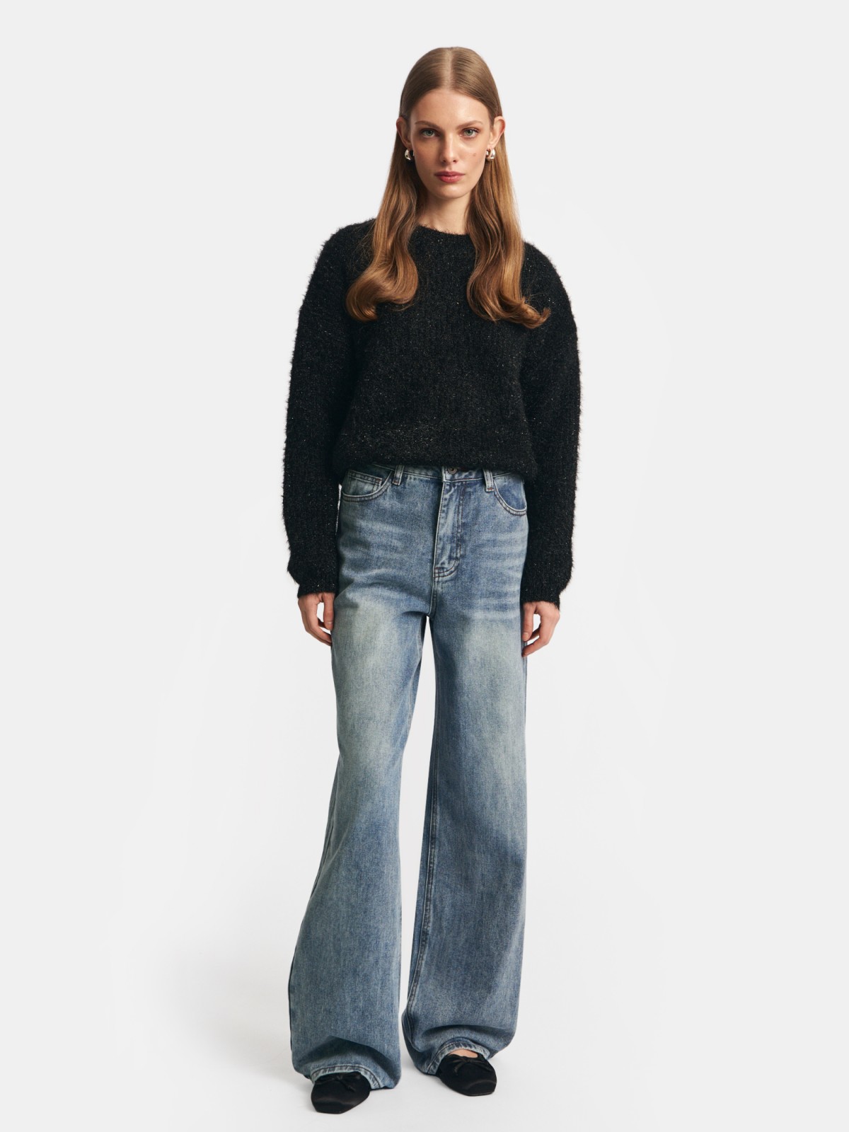 Вязаный джемпер с люрексом