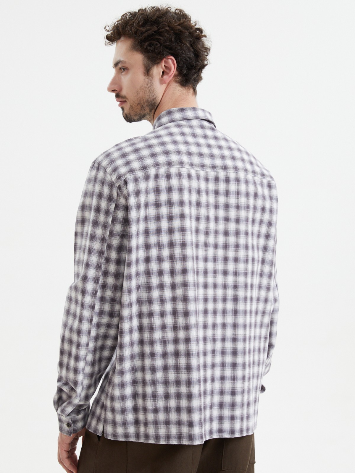 Рубашка из хлопка с узором в клетку