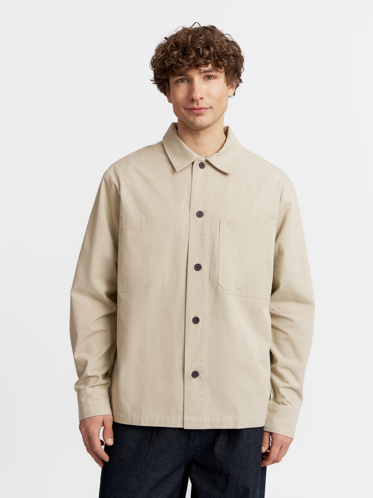 Рубашка из хлопка с карманами