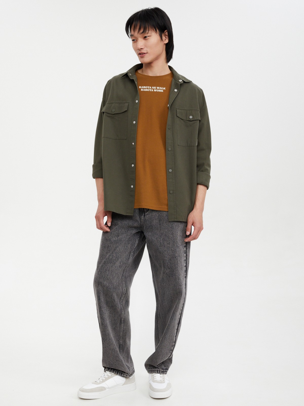 Куртка-рубашка из хлопка с карманами