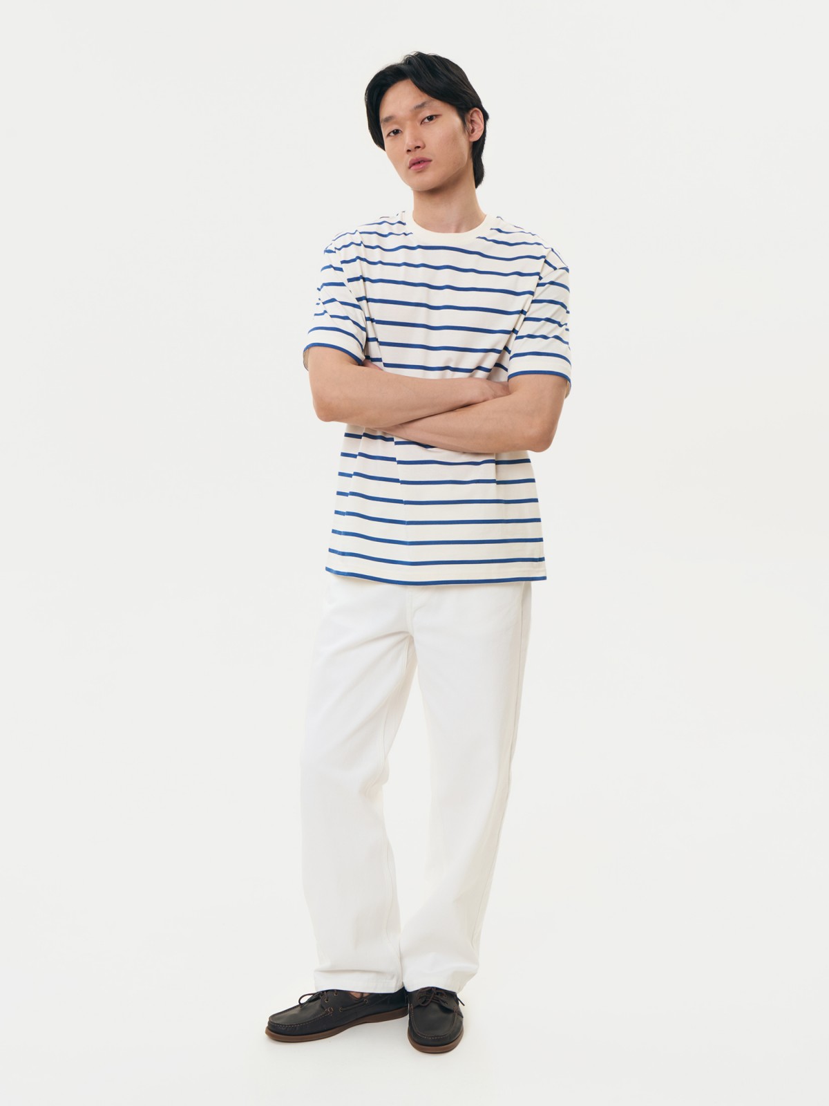 Футболка оверсайз из хлопка в полоску