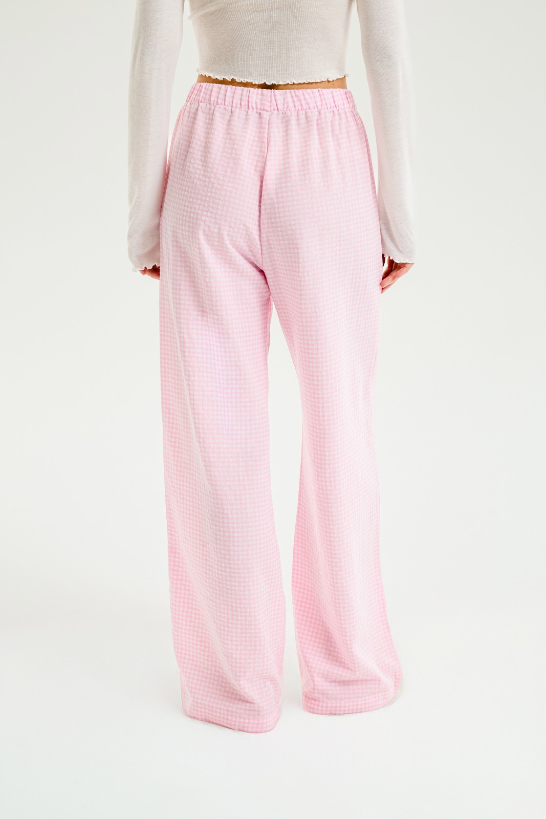 Прямые брюки на резинке с принтом