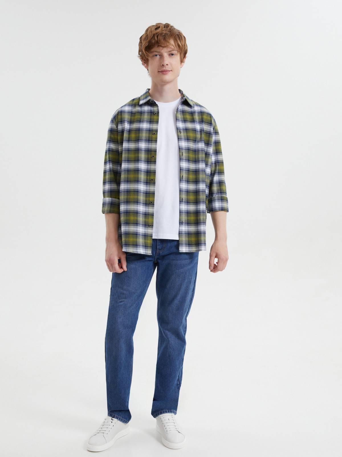 Рубашка из хлопка с узором в клетку