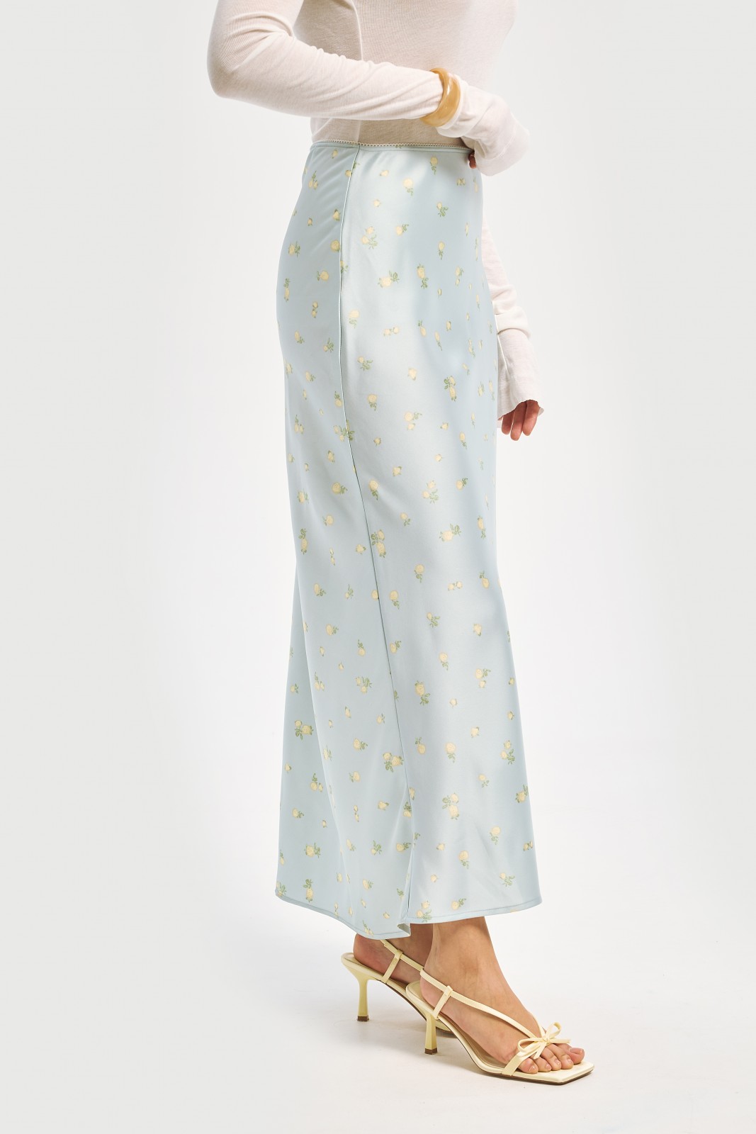 Атласная юбка годе миди