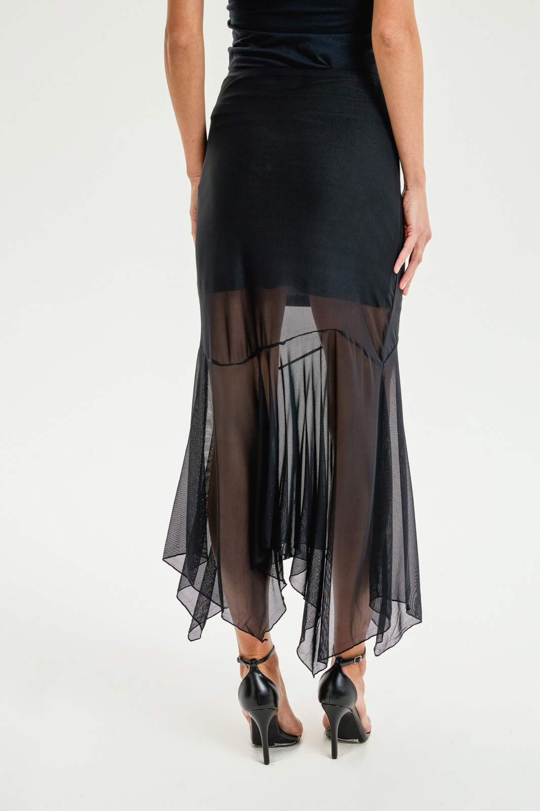 Юбка миди из сетки на резинке