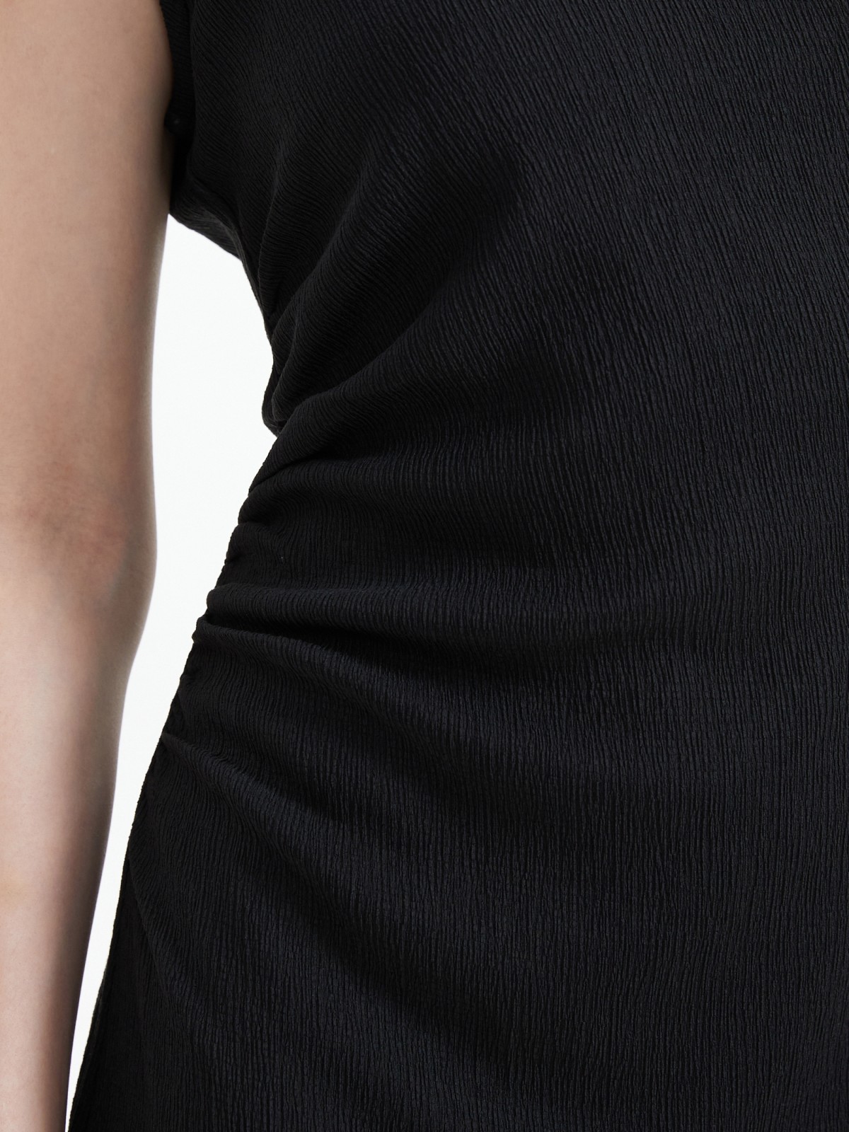 Платье миди без рукавов с драпировкой