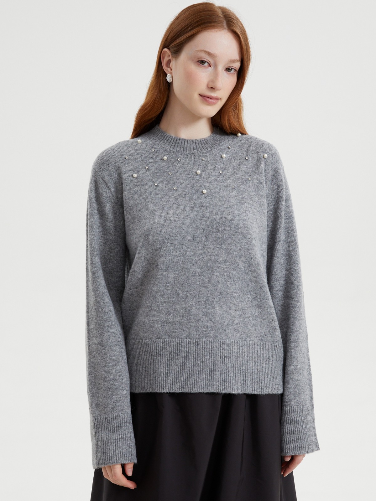 Вязаный джемпер с шерстью и декором