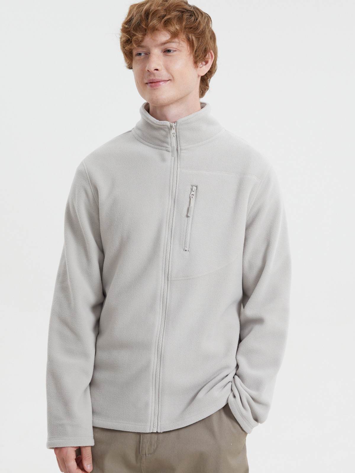 Толстовка из флиса на молнии с воротником