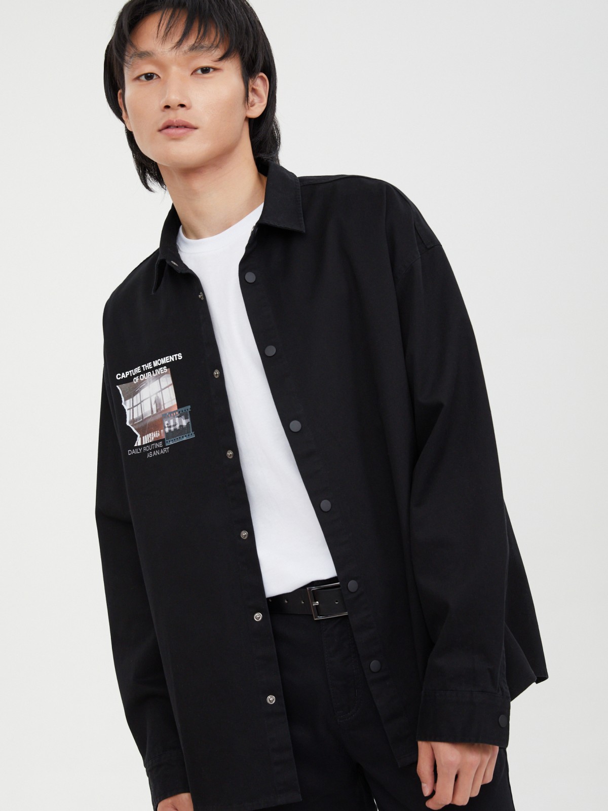 Куртка-рубашка из хлопка с принтом