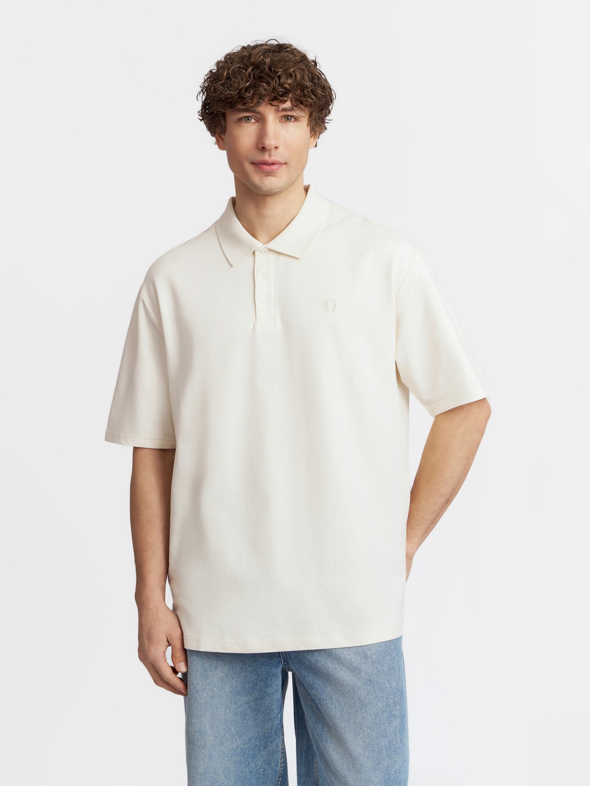 Футболка поло из хлопка однотонная