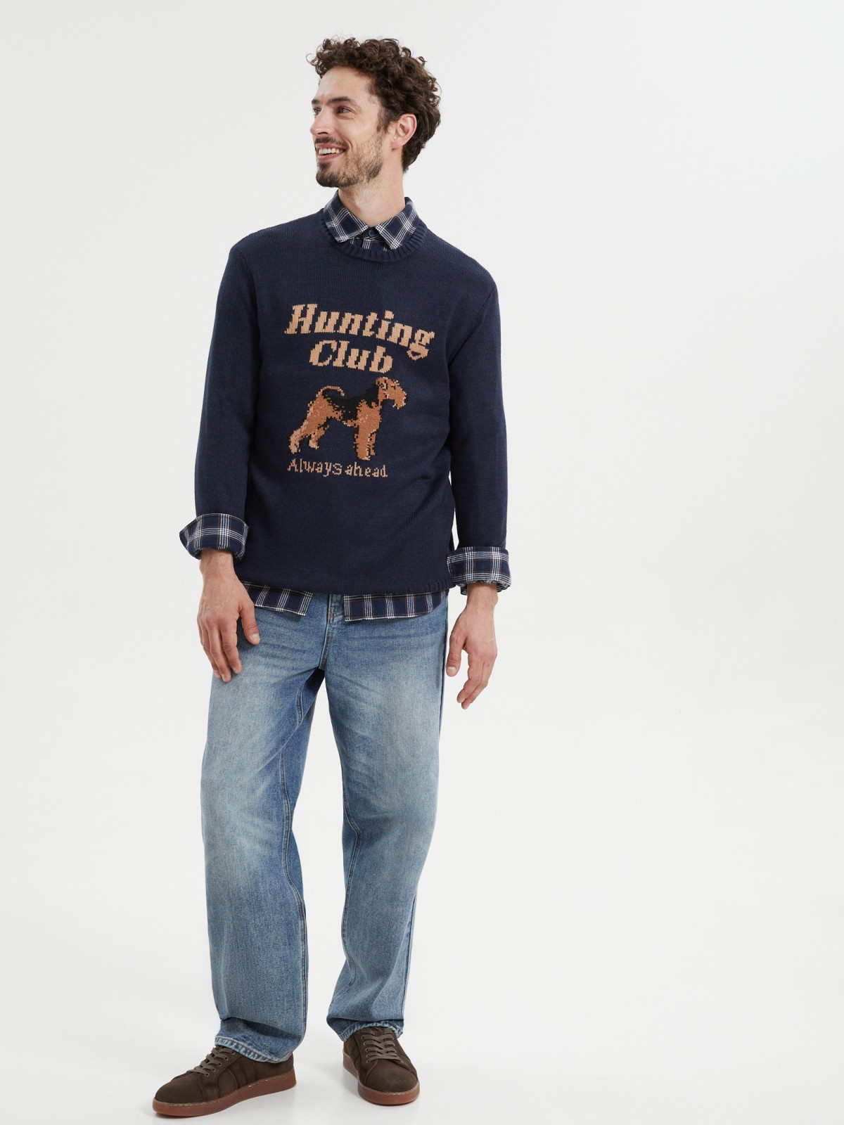 Вязаный джемпер из акрила с узором