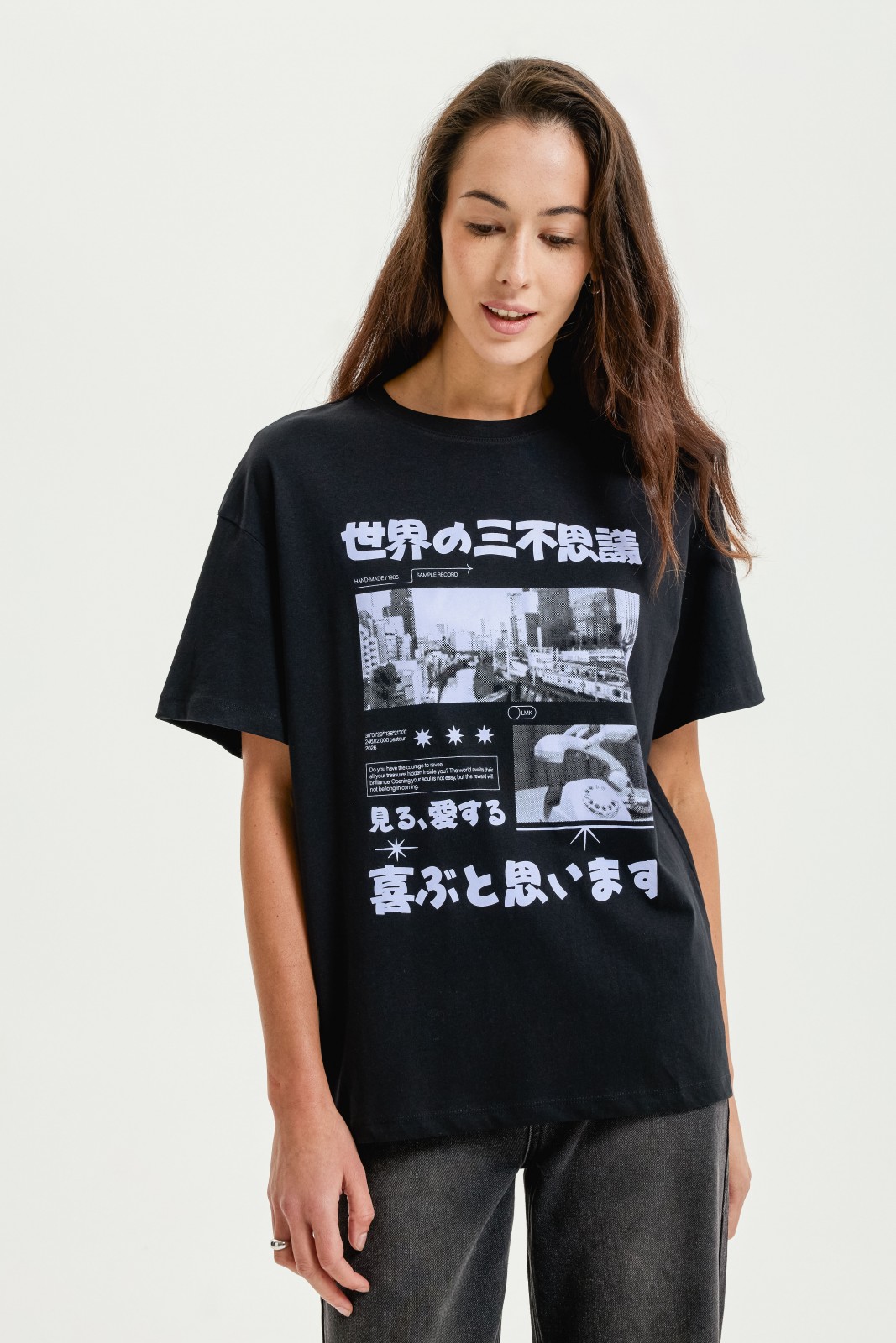 Футболка оверсайз из хлопка с принтом