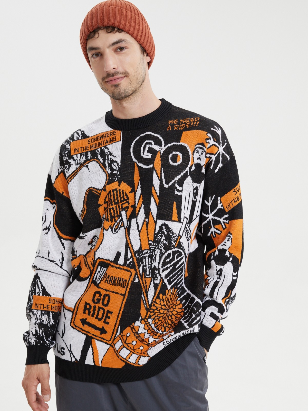 Вязаный джемпер из акрила с узором